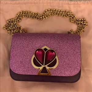**RARE** Kate Spade Nicola Glitter Twistlock Small with convertible chain